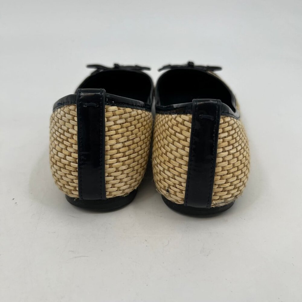 Tory Burch Tan Black Wicker Cap Toe Flats | Size 9 - Picture 7 of 7
